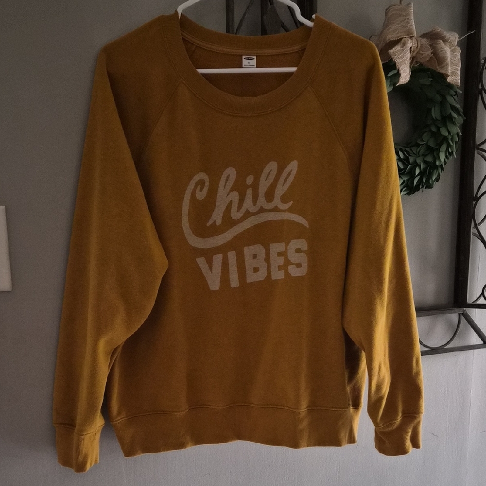 Old Navy Mustard 'Chill Vibes' Sweatshirt
